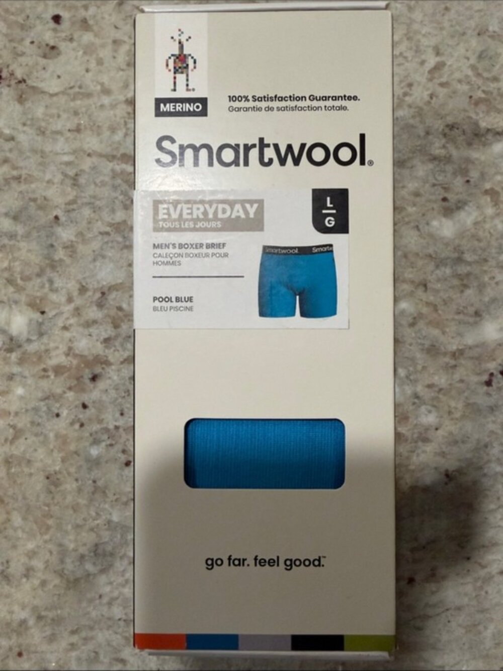 Smartwool Men's Teal Blue Boxer Briefs with Black Waistband - Picture 4 of 4